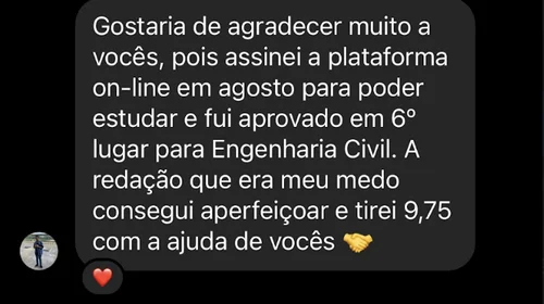 Depoimento de aluno aprovado 13